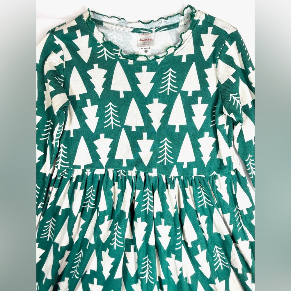 HANNA‎ ANDERSSON Girls Christmas Tree Print Long Sleeve Dress 10 Scandinavian - Picture 4 of 8